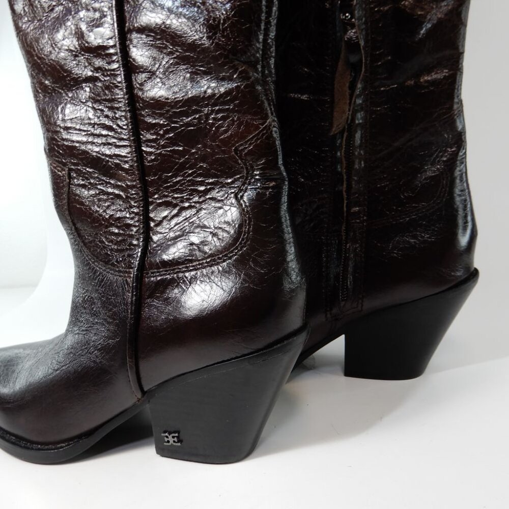 Sam Edelman Julee Over The Knee OTK Boots 6.5 Espresso Brown Leather Western NEW - Picture 10 of 15